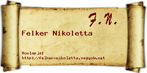 Felker Nikoletta névjegykártya